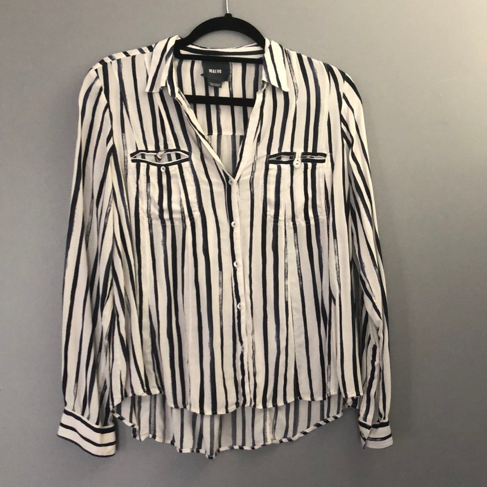 Maeve Blue Striped Blouse